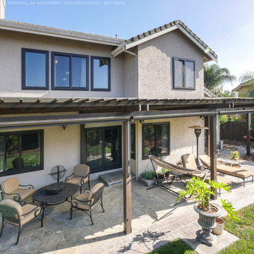 New Dark Colored Windows in Gorgeous Stucco Home - Renewal by Andersen Bay Area