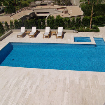 Mosaic pool in its desert setting — Rancho Mirage