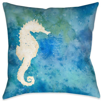 Laural Home Seahorse Splash Indoor Decorative Pillow, 18"x18"