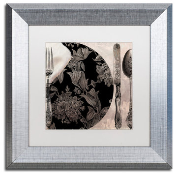 Color Bakery 'Victorian Table I' Art, Silver Frame, White Matte, 11"x11"