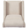 Anson Pillow Tufted Club Chair, Beige/Dark Brown, Fabric