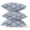 Amrita Sen Broadcloth Pillow In Gray Sea Blue Pink Finish CAPL475BrCDS-BL-28x28