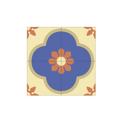 "Two Flowers" 8x8 Encaustic Cement Tiles - Wall And Floor Tile