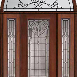 Prehung Sidelites-Transom Door 96 Fiberglass Palacio 3/4 Lite Glass - Front Doors