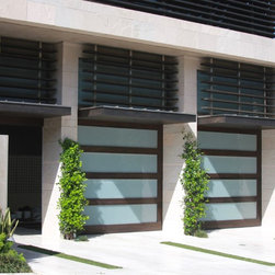 Modern glass garage door - Door Hardware