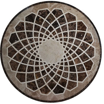 Waterjet Mosaic Rondure, Reanna 48"x48"