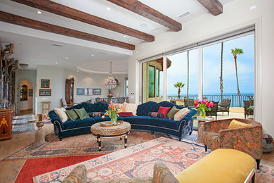 Tuscan living room photo in San Diego