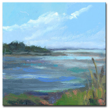 Coral and Blues' Ready2HangArt Canvas by Leslie Owens, 12"x12"