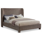 Meridian Furniture - Penny Bed, Brown, Full, Linen Textured Fabric - Breathe new life into your bedroom decor with the Penny Polyester Fabric Full Bed. This stunning bed is upholstered in a luxurious brown linen textured fabric with a beautiful two-tone brown and white weave, adding a touch of elegance to your space. The curved headboard provides a comfortable and supportive backrest while adding a stylish focal point to your bedroom decor. Upgrade your sleeping experience with this fully upholstered bed and indulge in a peaceful night's sleep.