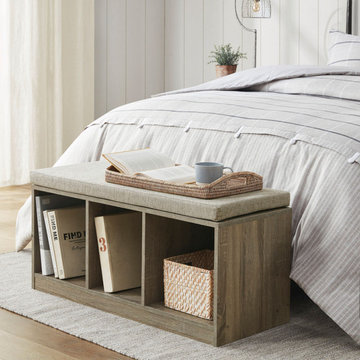 510 Design Zeus Cushioned Cube Organizer Accent Storage Bench