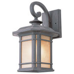 Trans Globe - Trans Globe 5821 RT San Miguel - 16" One Light Outdoor Wall Lantren - The San Miguel Collection exhibits a unique wall lantern that is perfect for adding supplemental lighting to any outdoor living space. The Mission/Craftsman tone allows the lantern to stand out as both functional and decorative as it lights up any outdoor setting. San Miguel 16" Wall Lantern has a scroll arm detail that extends from a rectangular back plate to suspend and hold the fixture. Invoke the spirit of Spanish missions with the San Miguel Collection, uniquely blending features from Japanese gardens, Spanish missions, and Craftsman design. Tea Stain Linen glass windows are metal trimmed. The San Miguel Collection provides great outdoor ornamentation while serving as a perfect source for your outdoor lighting requirements. Truly a customer favorite!  Assembly Required: TRUE