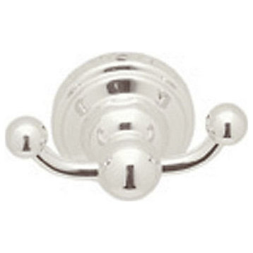 Rohl Perrin and Rowe Double Hook Robe Hook, Polished Nickel