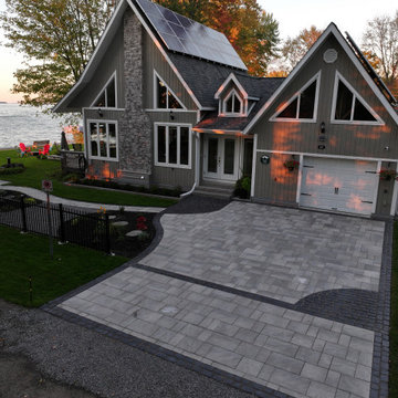Modern Front Yard Interlocking & Landscape Design