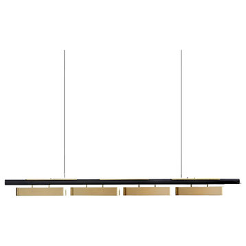 Modern Simple Minimalistic LED Chandelier, 4 Heads, Changeable