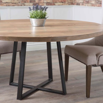 Industrial Steel Pedestal Tables