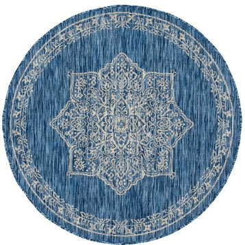 Indoor/Outdoor Nile Round 4' Round Lakeside Area Rug
