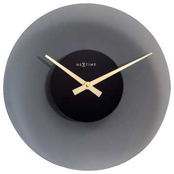 Float 16" Frosted Gray Glass Wall Clock