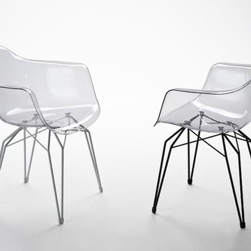 Kubikoff Diamond Armchair | Transparent Seat / White Base - $255.20