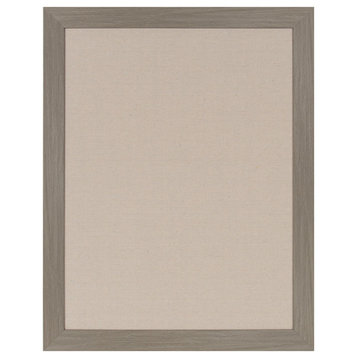 Beatrice Framed Linen Fabric Pinboard, Gray 23X29