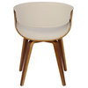 Lumisource Curvo Dining Chair, Walnut and Cream