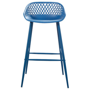 Piazza Outdoor Barstool Blue, Set of 2
