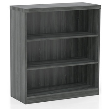 3 Shelf Bookcase (1 fixed shelf), Gray Steel