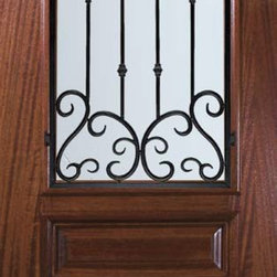 Prehung Single Door 96 Mahogany Valencia Arch Top Arch Lite - Front Doors