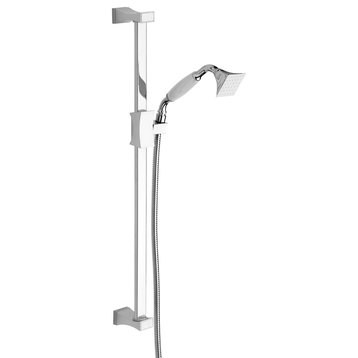 Chic Hand Shower On Sliding Bar With Hose