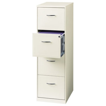 Scranton & Co 18" 4-Drawer Traditional Metal File Cabinet in White