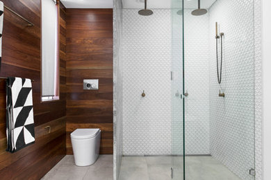 Design ideas for a large contemporary bathroom in Sydney.