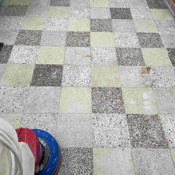 Stained Terrazzo Hallway Floor Renovated in Stourbridge