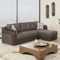 Divan Deluxe Sectional Sofa in Kalinka Brown by Casamode Furniture - Sectional Sofas