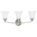 Sea Gull Lighting - Sea Gull Lighting 4413203-962 Metcalf - Three Light Wall/Bath Sconce - Metcalf Three Light Wall / Bath Vanity in Autumn BMetcalf Three Light  Brushed Nickel Satin *UL Approved: YES Energy Star Qualified: n/a ADA Certified: n/a  *Number of Lights: Lamp: 3-*Wattage:100w A19 bulb(s) *Bulb Included:No *Bulb Type:A19 *Finish Type:Brushed Nickel