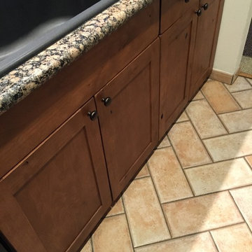Keystone Ski Area Condo Refaced original Oak Cabinets with Rustic Alder