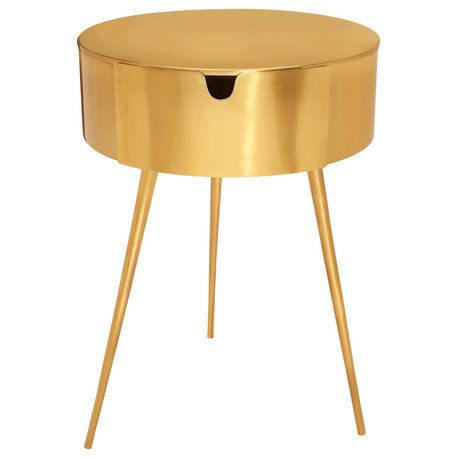 Bali Metal Side Table/Nightstand, Gold