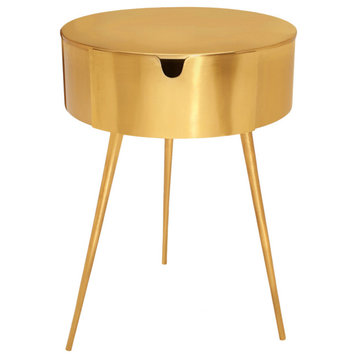 Bali Metal Side Table/Nightstand, Gold