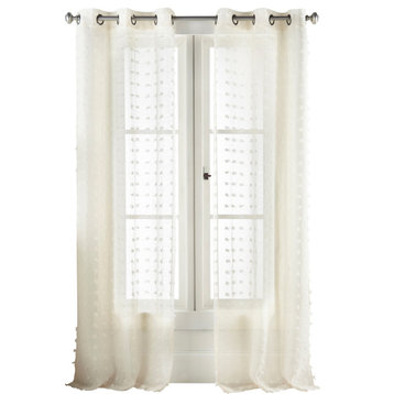 Payton Grommet Sheer Window Curtains Set of 2, Ivory, 37, X 95 in