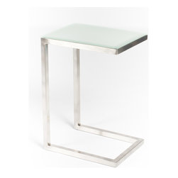 Safari Cee Satin Nickel Side Table | Clear Acid - Coffee Tables