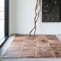 Leather Rugs by Massimo in Light Brown - Floor Rugs