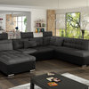 INDIRA Sectional Sleeper Sofa  Black/Grey, Left Facing