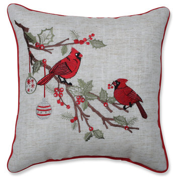 Christmas Cardinal 17-inch Throw Pillow