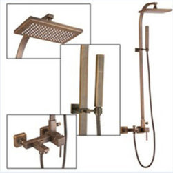 Wall Mount Antique Brass Shower Faucet Set TSA012 - Tub And Shower Faucet Sets