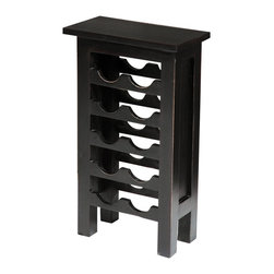 Sunset Trading - Wine Rack Distressed Antique Black - Wine Racks