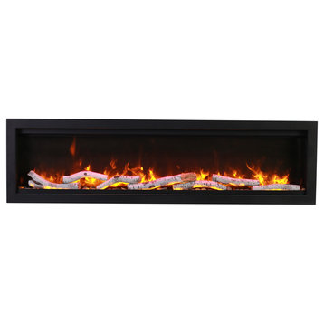 Amantii 42" Smart Electric Fireplace, SYM-42, Built-in with log and glass