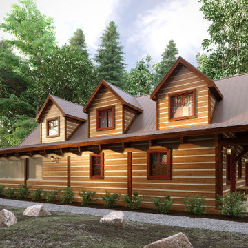Log Home "Lot-0" Canada, 3D Visualization.