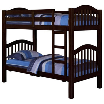 ACME Heartland Twin over Twin Wooden Bunk Bed in Espresso