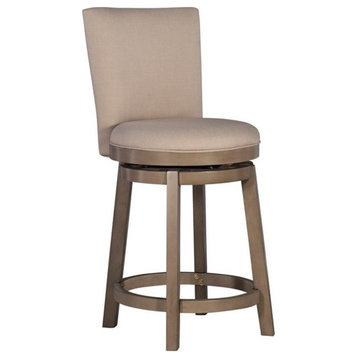 Home Square 26.25" Wood Counter Stool in Brown Finish - Set of 3
