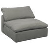 Sunset Trading Puff 6-Piece L-Shaped Fabric Slipcover Sectional in Gray