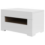 Homary - Modern Nightstand White 2-Drawer Bedside Table - Pair your bedroom ensemble with a touch of chic style with this must-have nightstand. The perfect companion to clean-lined beds and sleek accents, this striking nightstand is brimming with contemporary appeal. The high gloss white lacquer finish is elegantly contrasted with metal base for a touch of modern edge. Try using two of these polished designs to flank your master bed, and top them with a soft glowing silver lamp and small verdant succulent for a minimalist and trendsetting vignette, then try adding a tufted gray headboard, white shag rug, and abstract wall art to complete the modern look. Or set it in your guest bedroom and top it with a bouquet of flowers nestled in a vivid vase for a colorful and warm display that will make your overnight visitors feel right at home.