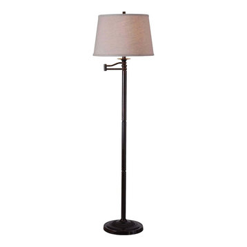 decor therapy wellington steel swing arm floor lamp